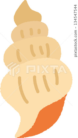 Simple hand-drawn icon illustration of a conch shell 134547544