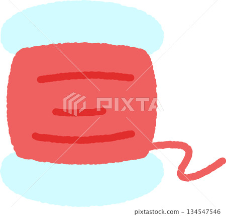 手繪單圖示插圖：縫紉線 134547546