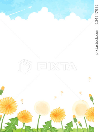 蒲公英和藍天風景圖 蒲公英和藍天風景圖 134547952
