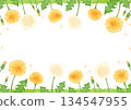 Gentle hand drawn dandelion background illustration 134547955