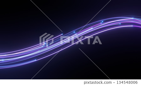 A stylish CG illustration card with purple neon cables running upward. 134548006