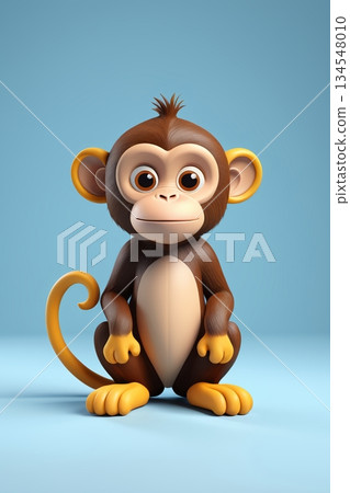 可爱卡通猴子形象 134548010