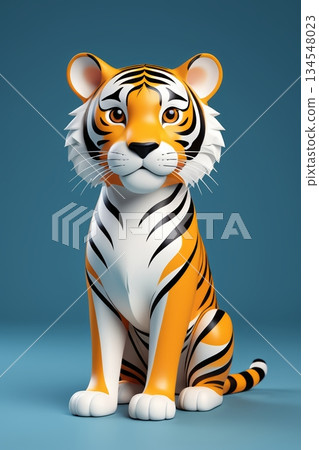 卡通老虎形象特写 卡通老虎形象特写 134548023
