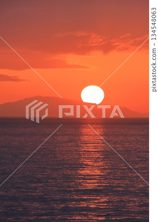 傍晚時分,明石海峽大橋和我的公路自行車。 傍晚時分,明石海峽大橋和我的公路自行車。 134548063