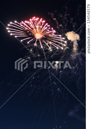 Beautiful fireworks that shine brightly on long autumn nights Beautiful fireworks that shine brightly on long autumn nights 134548579