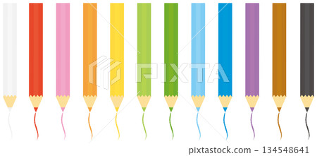 Colored pencil illustration set Colored pencil illustration set 134548641