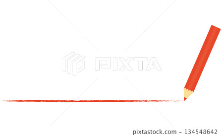 Illustration of a red pencil and underline Illustration of a red pencil and underline 134548642