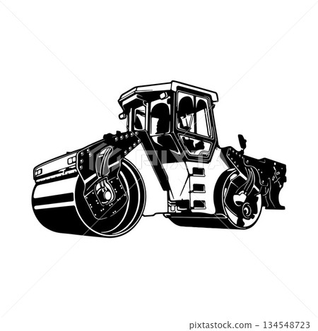 Asphalt skating rink, white compactor, vector illustration Asphalt skating rink, white compactor, vector illustration 134548723