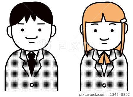 高中男女學生的微笑 高中男女學生的微笑 134548892