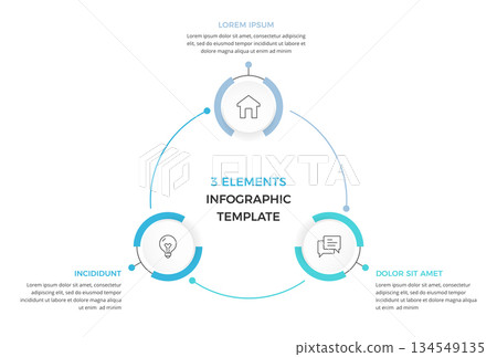 Three Steps Circle Infographic 134549135