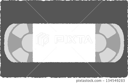 Hand-drawn simple icon illustration video tape 134549283