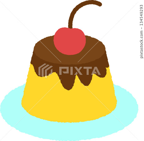 Hand-drawn single icon illustration Food Pudding Hand-drawn single icon illustration Food Pudding 134549293