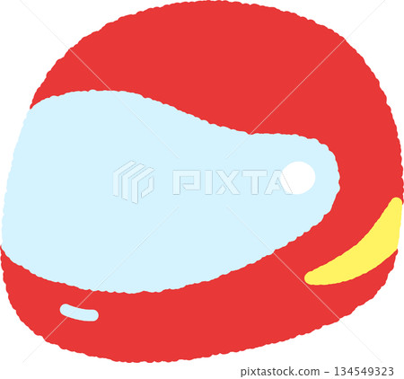 手繪單圖示插圖：賽車頭盔 134549323