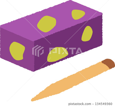 手繪單圖示插畫日式甜點栗子羊羹 134549360
