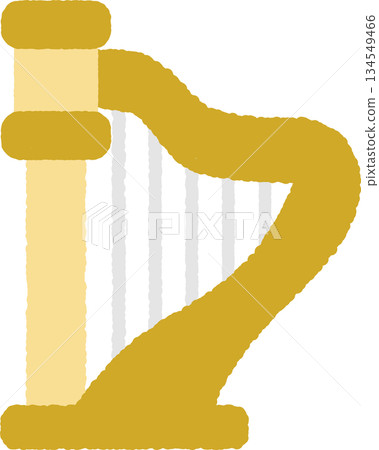 簡單的手繪圖示插圖：豎琴 134549466