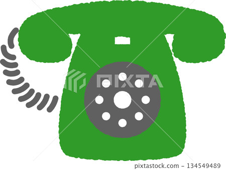 簡單的手繪圖圖示插圖：黑色電話 134549489