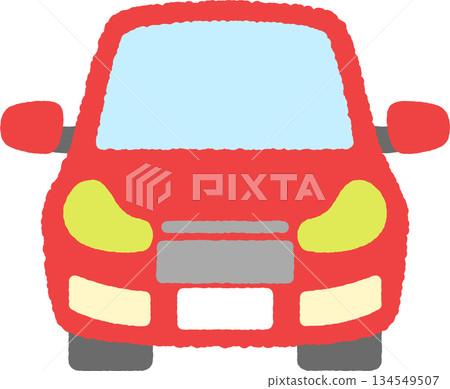 手繪的簡單汽車圖示插圖 134549507