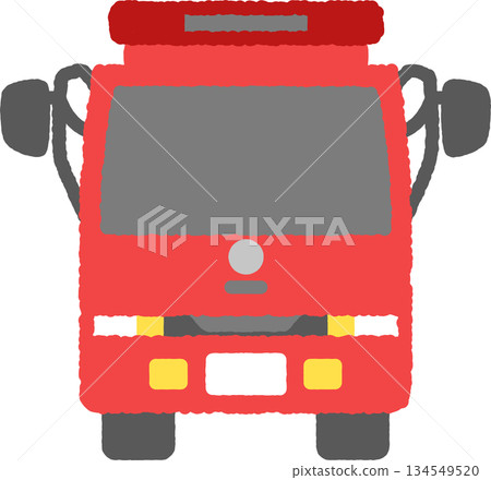Hand-drawn icon: Front view of a fire engine 134549520
