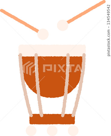 手繪單圖示插圖：打擊樂器 134549542