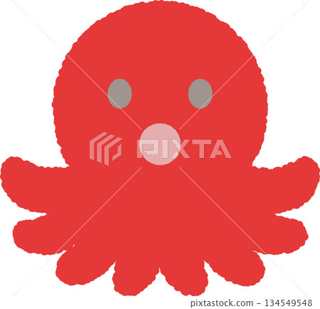 Hand-drawn single icon illustration Animal Octopus Hand-drawn single icon illustration Animal Octopus 134549548