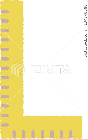 Hand-drawn single icon illustration: L-shaped ruler 134549686
