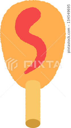 Illustration of a corn dog with ketchup Illustration of a corn dog with ketchup 134549695