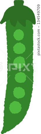 Hand-drawn single icon illustration Vegetables Peas 134549709