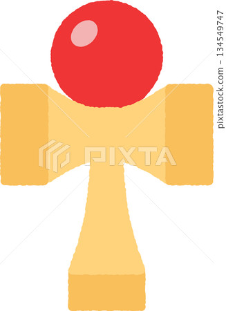 Hand-drawn single icon illustration Kendama 134549747
