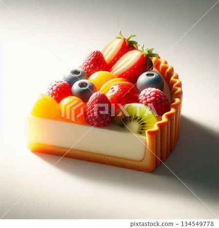 一塊色彩繽紛的水果塔 134549778