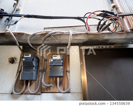 old residential electric meter old residential electric meter 134550639