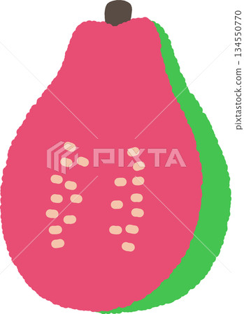Hand-drawn single icon illustration Fruit Guava 134550770