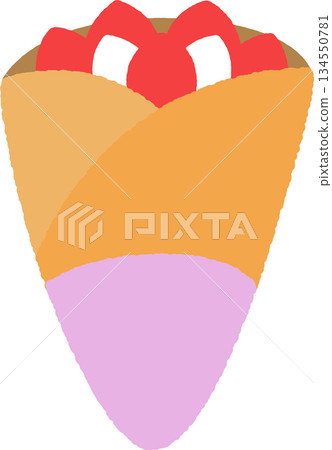 Hand-drawn single icon illustration Food Crepe Hand-drawn single icon illustration Food Crepe 134550781