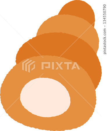 Hand-drawn single icon illustration Food Chocolate Cornet Hand-drawn single icon illustration Food Chocolate Cornet 134550790