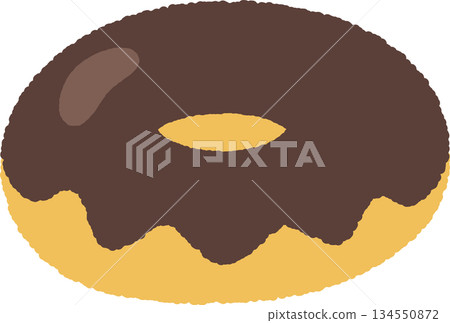 手繪單圖示插圖食物甜甜圈 134550872