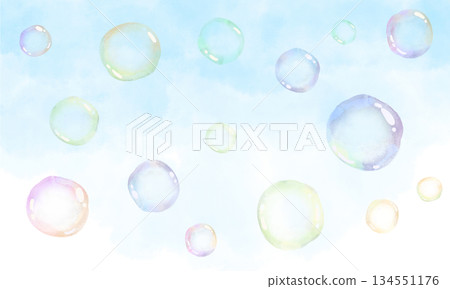 肥皂泡和天空背景插圖 肥皂泡和天空背景插圖 134551176