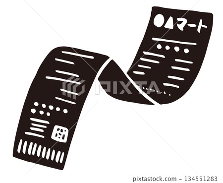Vector illustration of a long receipt | Increasing expenses, household management, accounting material 134551283