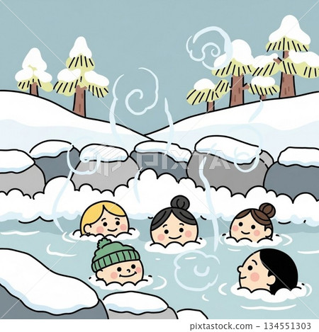 Yurukyara 母子在溫泉中沐浴 Yurukyara 母子在溫泉中沐浴 134551303