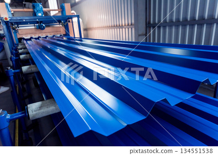 Metal sheet forming machine at the modern metalwork factory. Metal sheet forming machine at the modern metalwork factory. 134551538