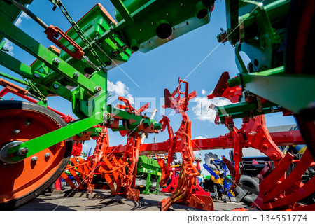 Modern agricultural machinery and equipment. Industrial details. Modern agricultural machinery and equipment. Industrial details. 134551774