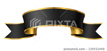 Black Gold Ribbon Banner Black Gold Ribbon Banner 134552449