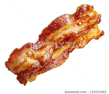 Crispy Bacon Strips Cooked 134552462