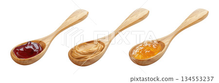 Wooden Spoons with Spreads 134553237