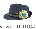 A hat with a flower on a white background 134553318