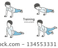 Young man doing push-ups 134553331