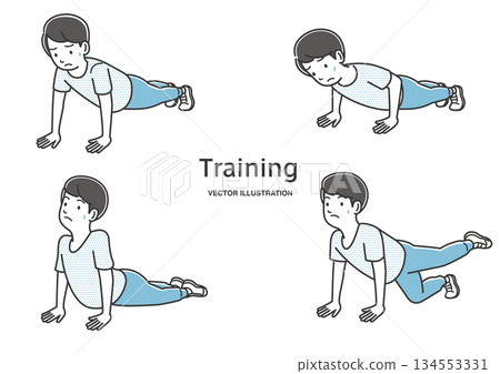 年輕人做俯臥撑 134553331