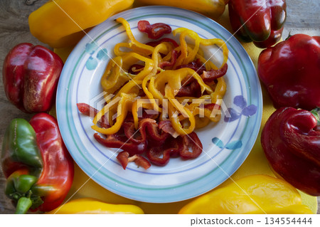 peppers cut into strips peppers cut into strips 134554444