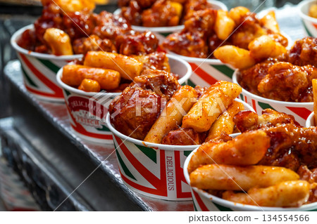 Dakgangjeong, a popular food at Korean food stalls and markets Dakgangjeong, a popular food at Korean food stalls and markets 134554566