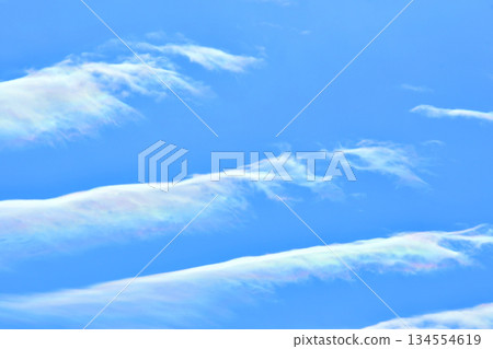 Wave clouds flowing in the blue sky (photo by fix) Wave clouds flowing in the blue sky (photo by fix) 134554619
