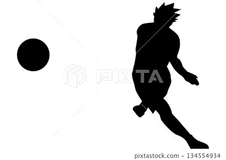足球運動員踢球剪影向量圖 足球運動員踢球剪影向量圖 134554934