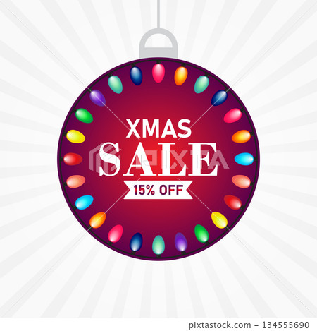 Xmas Sale 15% Off Christmas Discount Hanging Badge 134555690